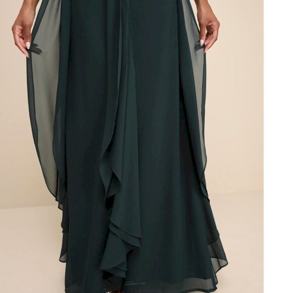 Lulu's Dark Teal Blue Green Maxi Dress - Picture 5 of 15